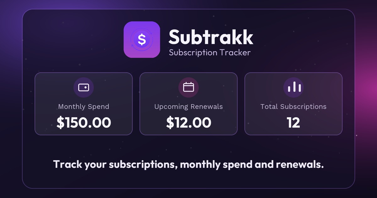 Subtrakk — Subscription Tracker